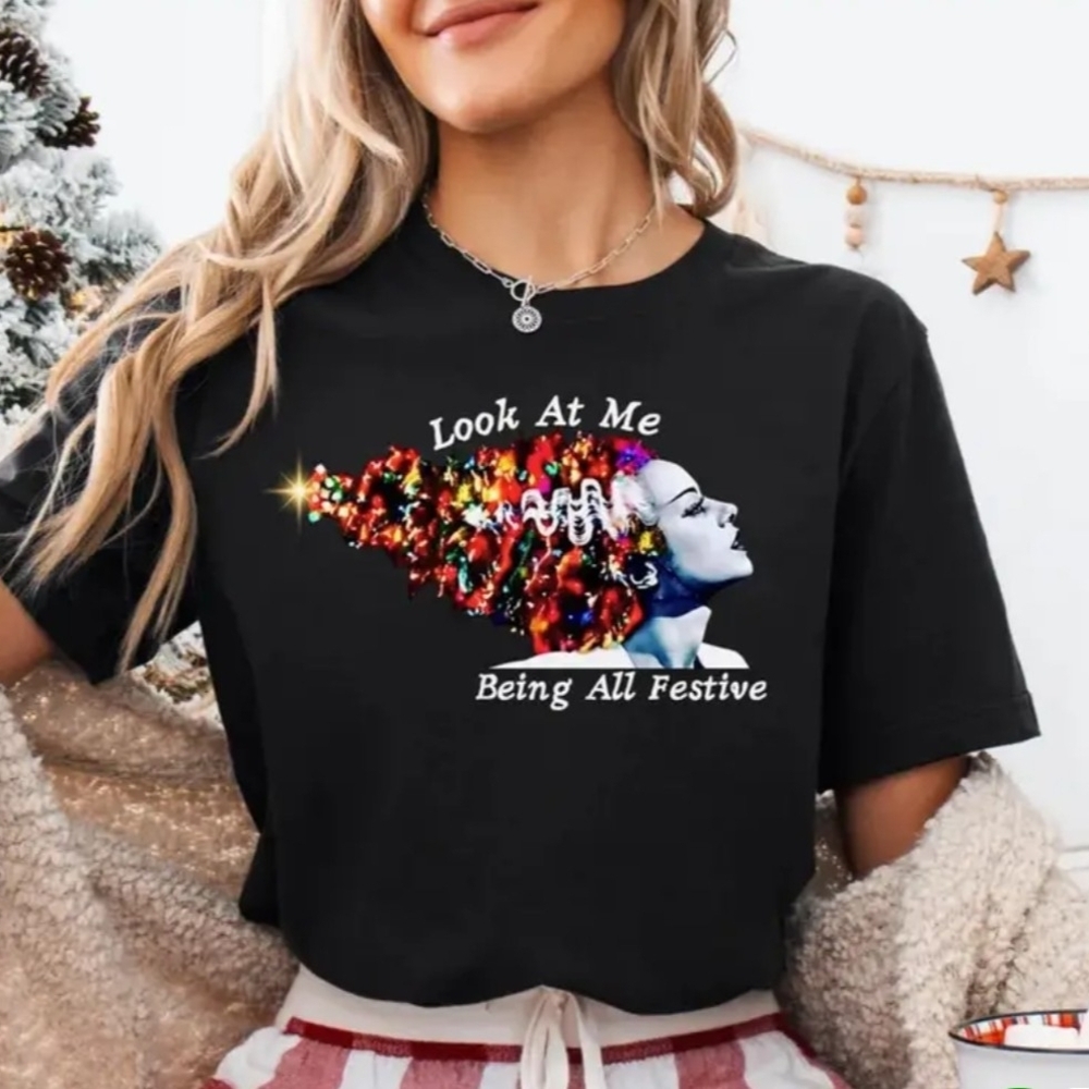 Festive Graphic Black T-Shirt